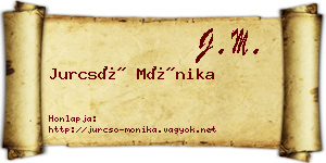Jurcsó Mónika névjegykártya